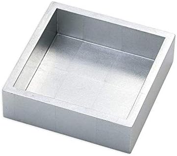 Caspari Lacquer Cocktail Napkin Holder Silver 1 Each