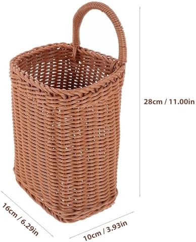 2pcs Square Woven Hanging Basket Set for Kitchen Living Room Storage