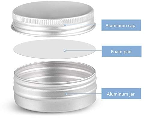 48 Pcs 1 Oz Silver Aluminum Food Storage Jars