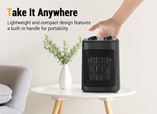 Aikoper 1500W Electric Space Heater with Thermostat and Fan Modes