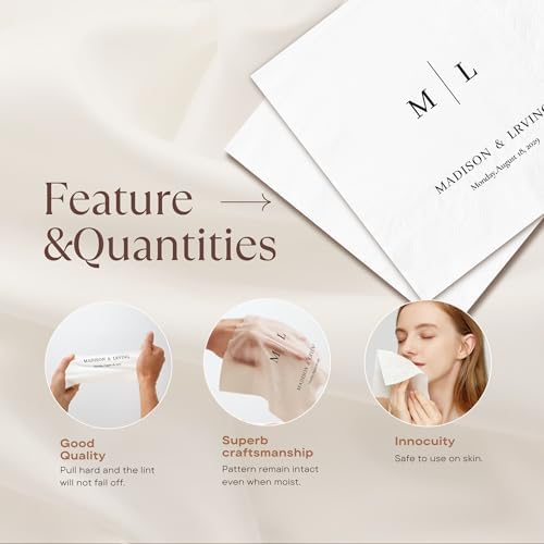 100 Pcs Custom Cocktail Napkins for Weddings and Parties