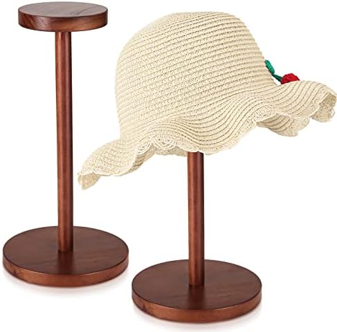 Chunful 2 Piece Rustic Wood Hat Display Stand
