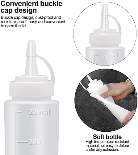 Abnaok 2 Pack 8 oz Squeeze Condiment Bottles with Twist Cap