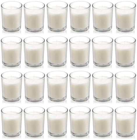 Housecret 24 Pack Warm White Unscented Votive Candles