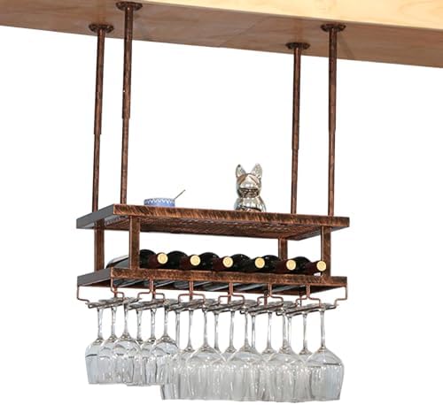 Whalebee Wine Glass Holder Metal Rack for Home Bar