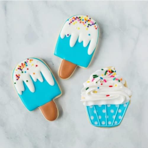 Summer Cookie Cutters 4PCS 3 to 4 Inches Ice Cream Popsicle Cupcake