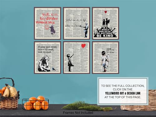 Banksy Inspired Wall Art Set - 6 Prints 8x10
