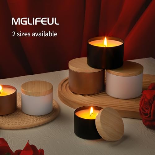 4oz and 8oz Black Candle Tins with Lids - 12pcs Bulk DIY Packaging