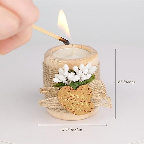 HiHas 12PCS Wooden Tealight Candle Holders Wedding Favors