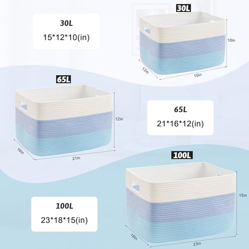 Artfeel Cotton Rope Laundry Basket with Storage