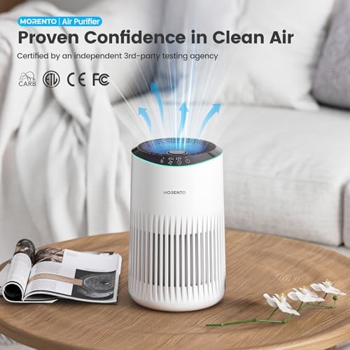 MERONTE Small Air Purifier with Sleep Mode and Blue Light