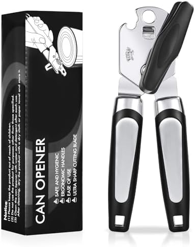 Lychico 3-in-1 Can Opener Stainless Steel Handheld Black