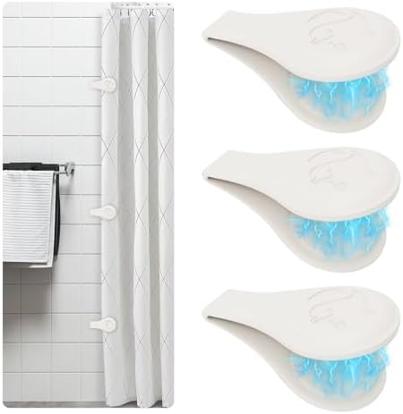 Magnetic Silicone Shower Curtain Clips 3 Pack
