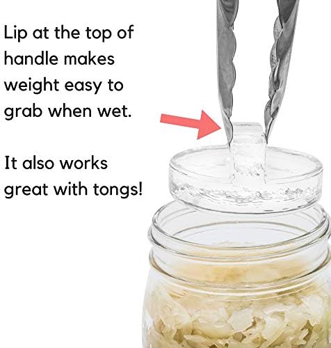 5-Pack Glass Fermentation Weights with Handles for Mason Jars