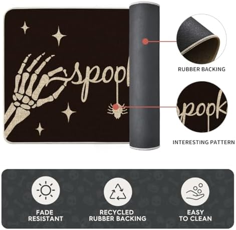 Artoid Mode Spooky Skeleton Spider Bone Halloween Kitchen Mats Set of 2