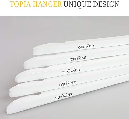 TOPIA HANGER 10 Pack Premium White Wooden Hangers