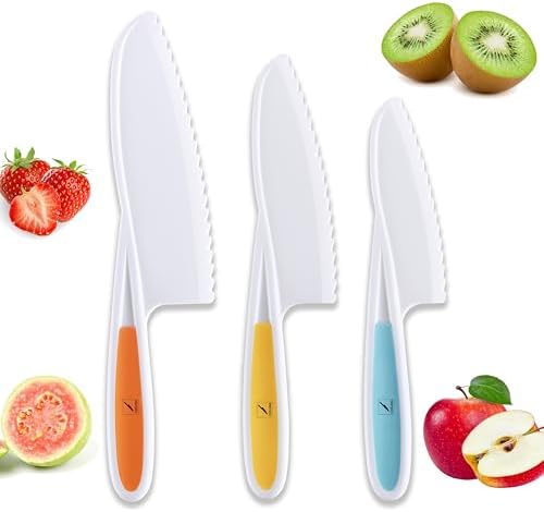 Toddler Knife Set with Serrated Edges for Safe Kids Cooking