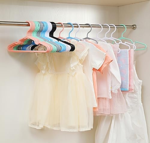 120-Piece White Plastic Baby Closet Hangers for Newborn Clothes
