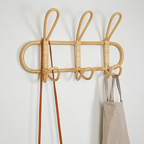 Rattan Wall Hooks Kids Garments Organizer Rack