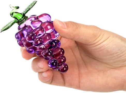 ZEAYEA 6 Pcs Crystal Glass Fruit Decor Set