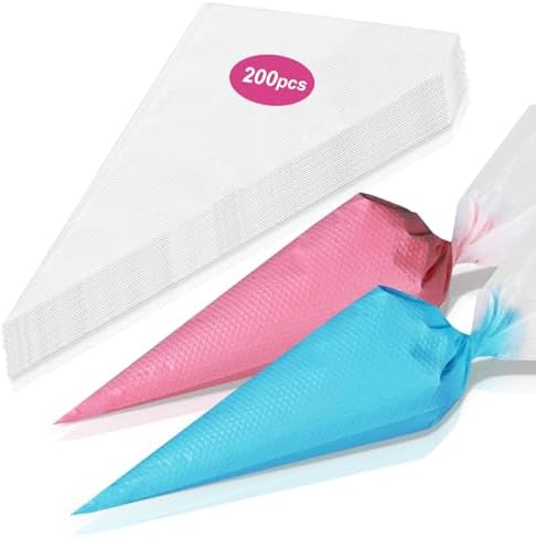 Firstake 200pcs 12 Inch Piping Bags for Decorating