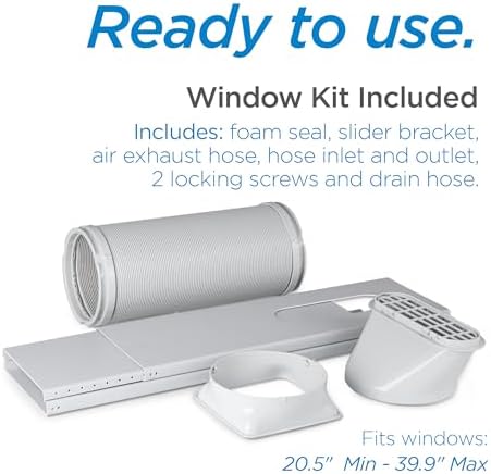 BLACKDECKER 14000 BTU Portable Air Conditioner with Window Kit and Smart Features