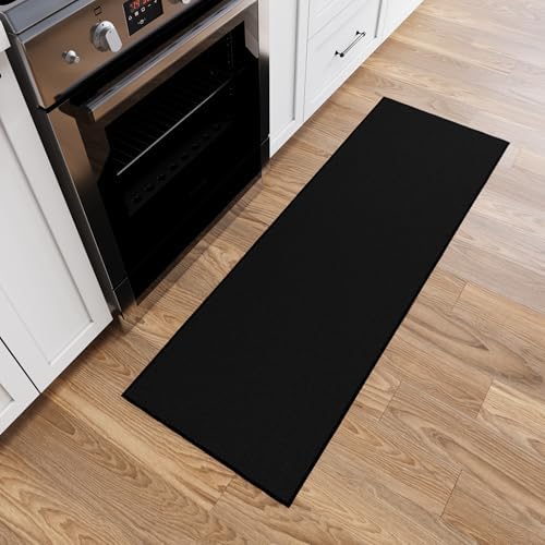 Ottomanson Hallway Runner Rug 22 x 6 Non Slip Black