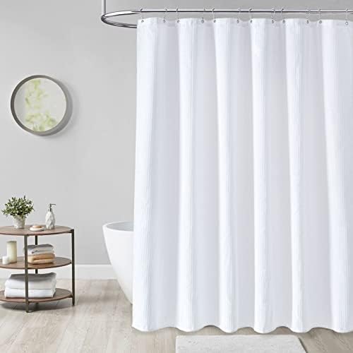 Dynamene White Waffle Shower Curtain Set 72x72 Inches