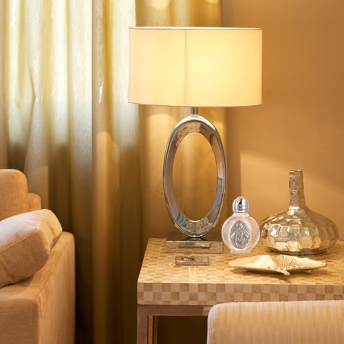 VOSAREA 2 Pack Glass Holy Water Bottles - Silver Toned Cap
