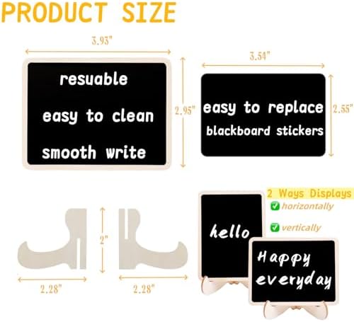 20 Pack Mini Chalkboard Signs with Easel Stand