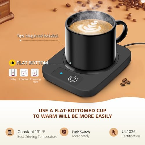 Lesipee Coffee Mug Warmer with Aluminum Panel