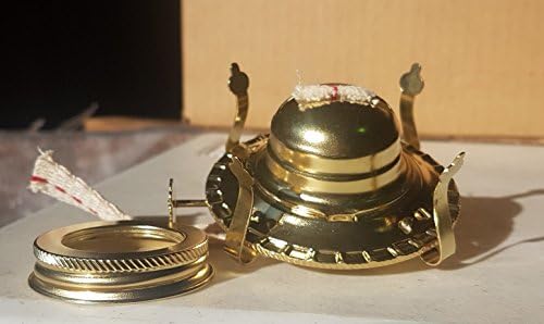 BP Lamp Replacement 2 Brass Plated Burner with Cotton Wick and Reduction Collar