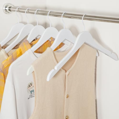 TOPIA HANGER 10 Pack Premium White Wooden Hangers