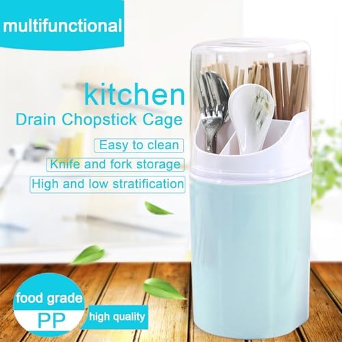 OUKENS 4 Grids Flatware Organizer With Clear Lid