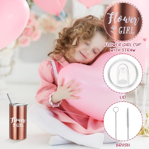 Sieral 9 Pcs Flower Girl Gift Set Pink Retro