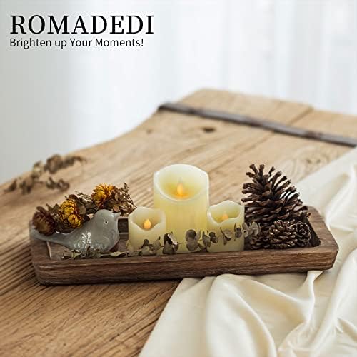 Romadedi Wooden Candle Holder Tray for Home Decor