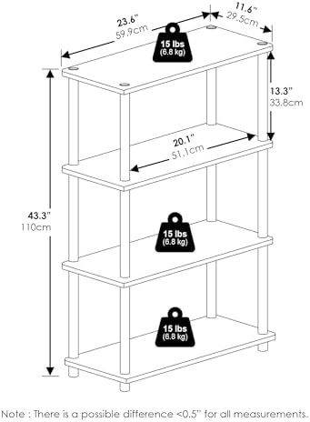 Furinno 4-Tier Multipurpose Shelf Display Rack White