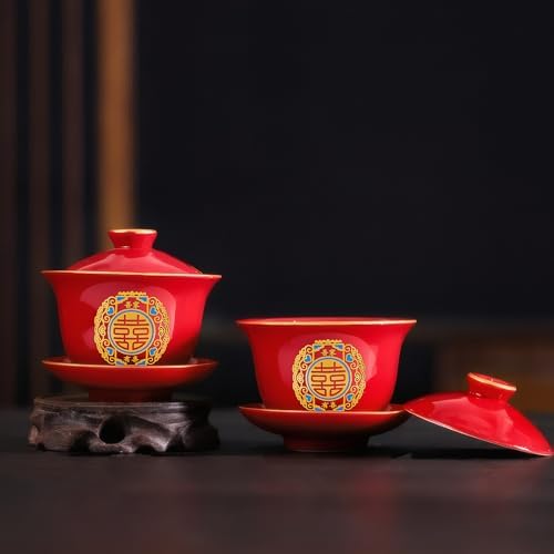 Chinese Red Tea Cup Set for Wedding and Party