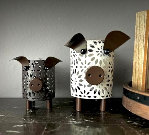 GIFTME 5 Farmhouse Metal Storage Baskets Set with Handles