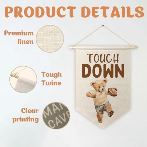 ArtisaEura Bear Football Wall Canvas Banner