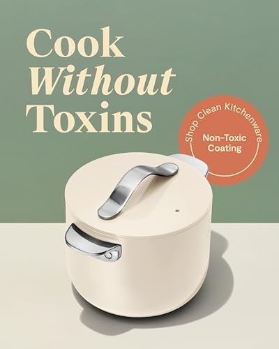 Caraway Petite Cooker 2 Qt Ceramic Coated Pot Cream