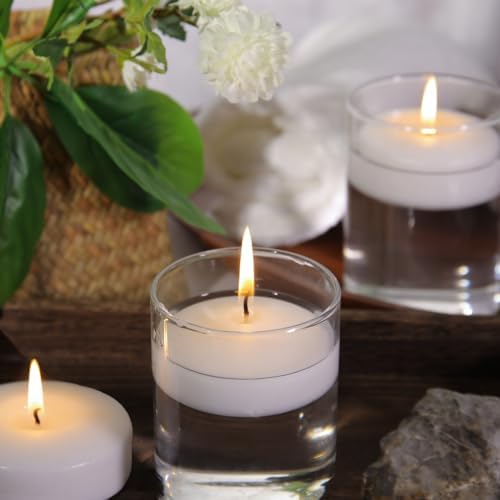 48 Pack White Floating Candles 3 Inch Unscented for Centerpieces