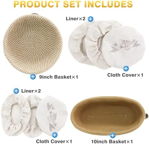 Nikkar Banneton Proofing Basket Set of 2