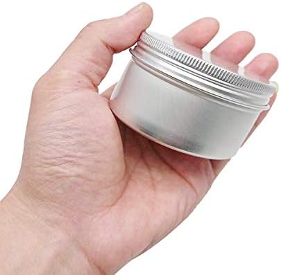 6 Ounce Aluminum Storage Cans with Screw Lids 6 Pcs Set
