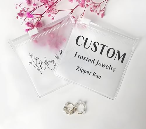 Customizable Frosted Jewelry Zipper Bags 8x8cm