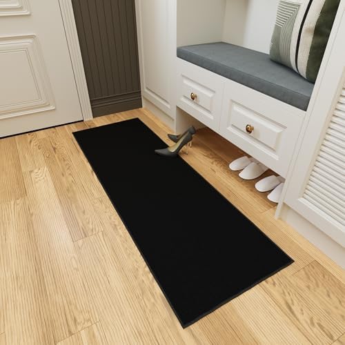 Ottomanson Hallway Runner Rug 22 x 6 Non Slip Black