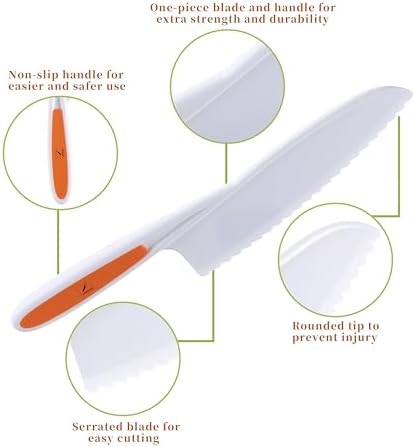 Toddler Knife Set with Serrated Edges for Safe Kids Cooking