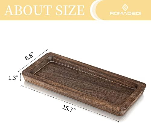 Romadedi Wooden Candle Holder Tray for Home Decor