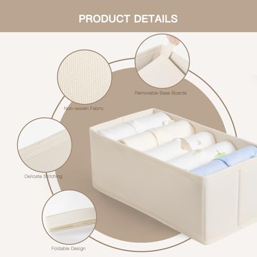 Criusia Drawer Organizer 10 Pack Beige Storage Bins