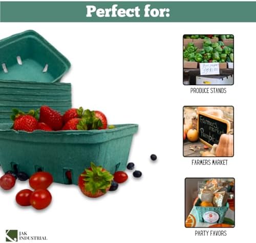 25 Pack Large Vented Berry Basket - Eco-Friendly Food Containers